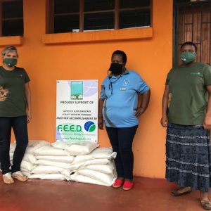 FEED project manager delivering vitality porridge to elementary school